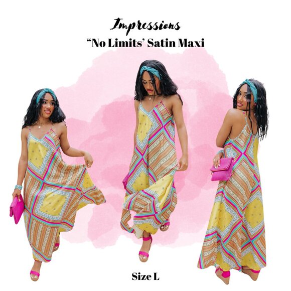 Impressions "No Limits" Satin Maxi - Picture 1 of 1